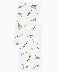 Lenox Wildflowers All-Over Embroidered Runner, 14" x 90"