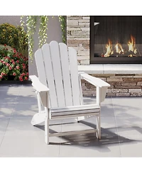 WestinTrends Outdoor Patio Hdpe Adirondack Chair With Cup Holder