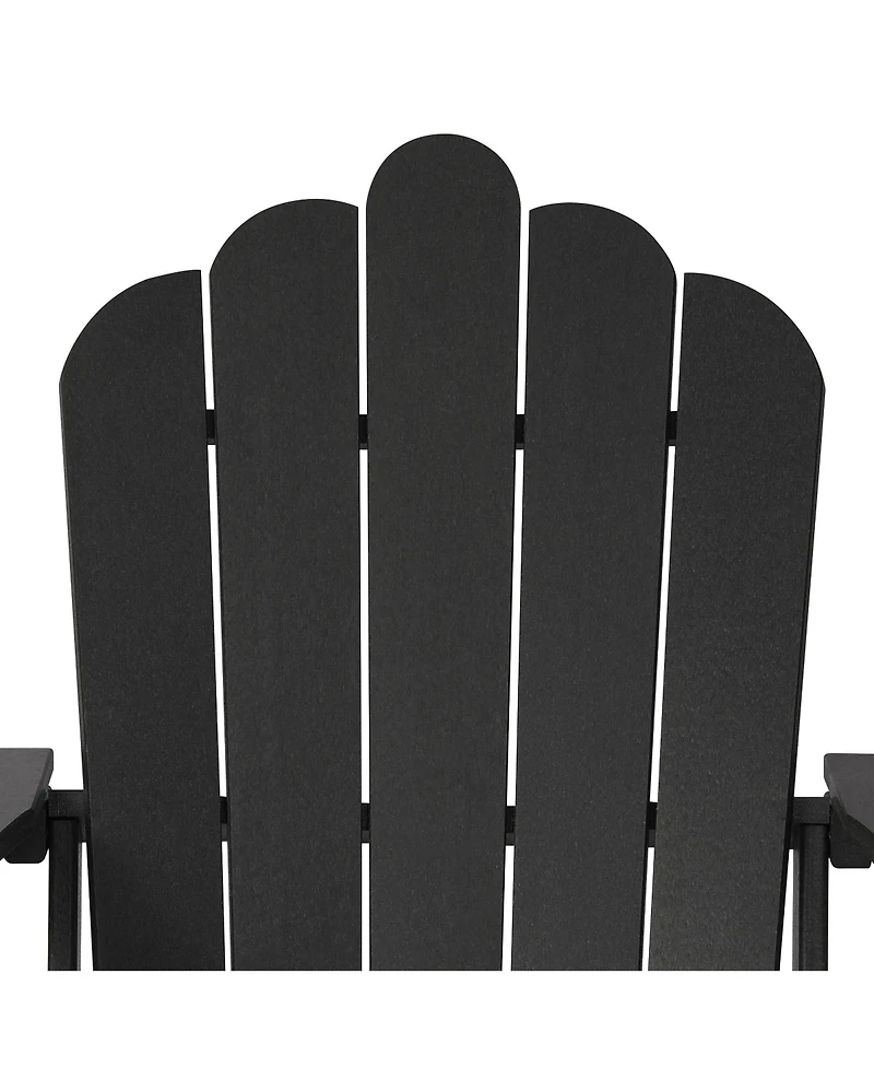 WestinTrends 3-Piece Adirondack Chair with Cup Holder and Folding Ottoman Table Set