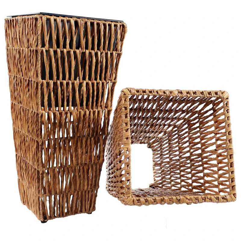 Indoor/Outdoor Hyacinth Poly-Wicker Tall Planters - 2pk 11"