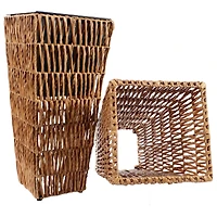 Indoor/Outdoor Hyacinth Poly-Wicker Tall Planters - 2pk 11"