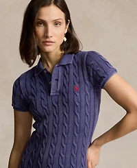 Polo Ralph Lauren Women's Cable-Knit Cotton Polo Midi Dress