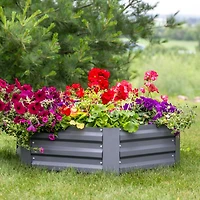 Galvanized Steel Hexagon-Shaped Raised Garden Bed - Gray