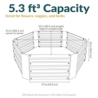 Galvanized Steel Hexagon-Shaped Raised Garden Bed - Gray