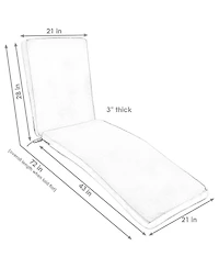 Indoor/Outdoor Olefin Replacement Patio Chaise Lounge Chair Seat Cushion - 72" x 21"