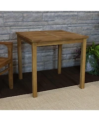 Outdoor Solid Teak Wood with Light Stained Finish Square Patio Dining Table - 32" - Light Brown