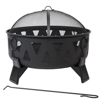 Sunndyaze Outdoor Steel Fire Pit Nordic Inspired, 34-Inch