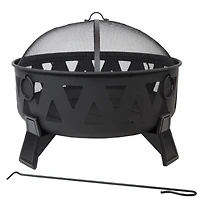 Sunndyaze Outdoor Steel Fire Pit Nordic Inspired, 34-Inch