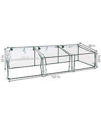 Outdoor Portable Slanted Top Plant Shelter Mini Cloche Greenhouse with Zipper Doors - Clear
