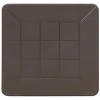 Square Patio Side Table - 16.75" Outdoor End Weather-Resistant Set of 4 Brown Grid Tabletop