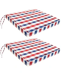 Square Indoor/Outdoor Seat Cushions with Ties - 17" Square x 2" Thick - Americano - 2-Pack