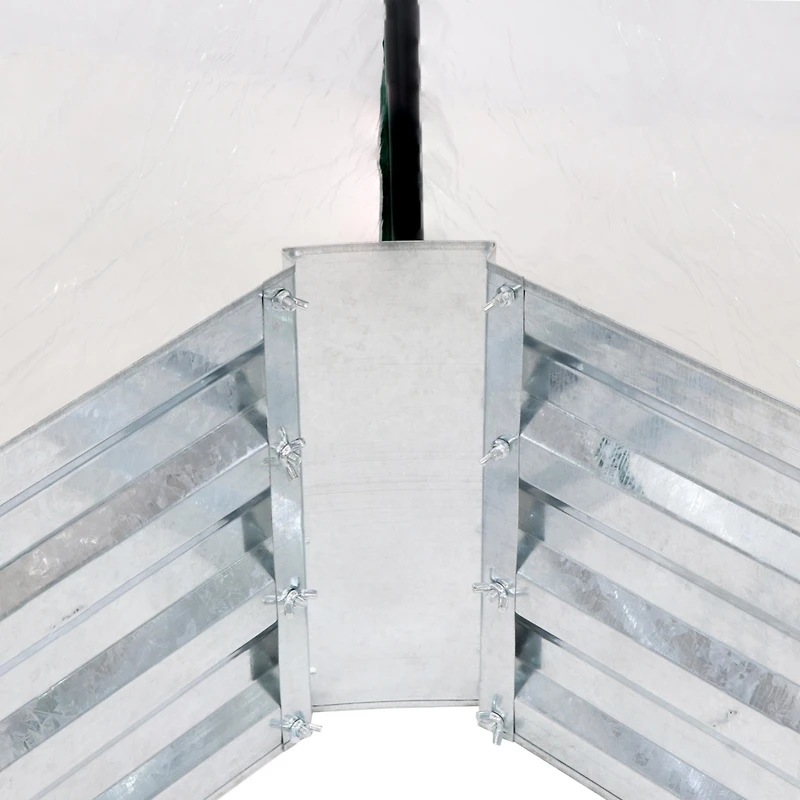 Steel Raised Garden Bed with Pvc Greenhouse Cover - Clear