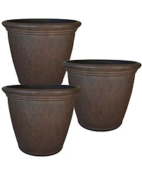 Indoor/Outdoor Patio, Garden, or Porch Weather-Resistant Double-Walled Anjelica Flower Pot Planter