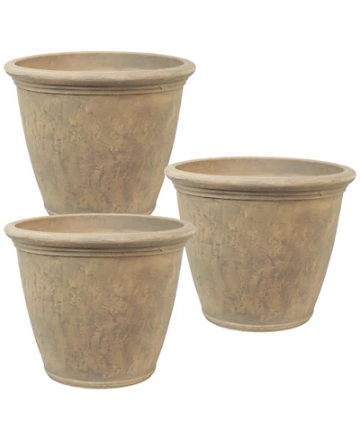 Indoor/Outdoor Patio, Garden, or Porch Weather-Resistant Double-Walled Anjelica Flower Pot Planter