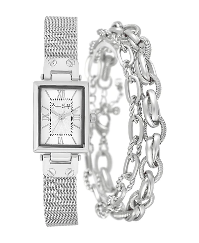 Jessica Carlyle Women's Silver Tone Metal Alloy Analog Watch, 23mm