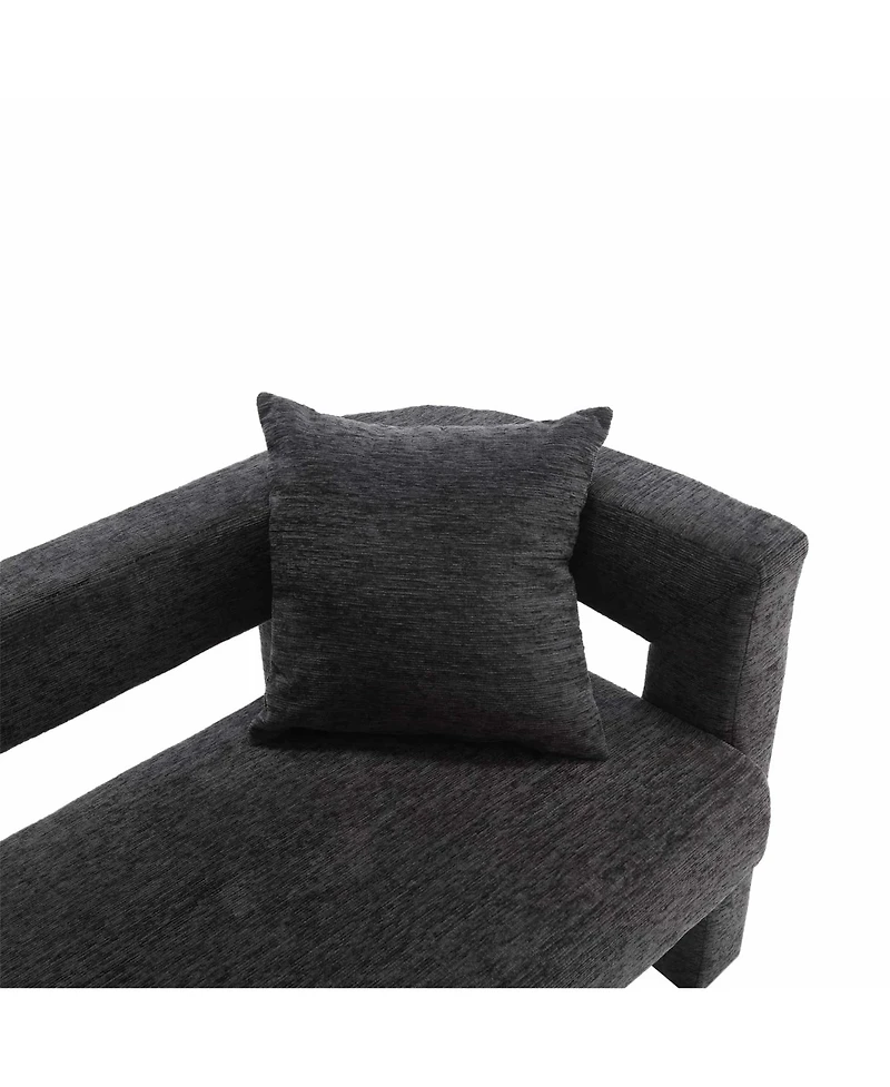 Modern Chenille Loveseat Bench, Comfy Upholstered 2-Seater Sofa for Living Room, Bedroom, & Leisure Areas-The Pop Home