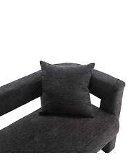 Modern Chenille Loveseat Bench, Comfy Upholstered 2-Seater Sofa for Living Room, Bedroom, & Leisure Areas-The Pop Home