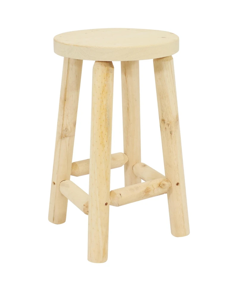 Unfinished Wood Round Top Counter-Height Stool - Fir Wood - 24"