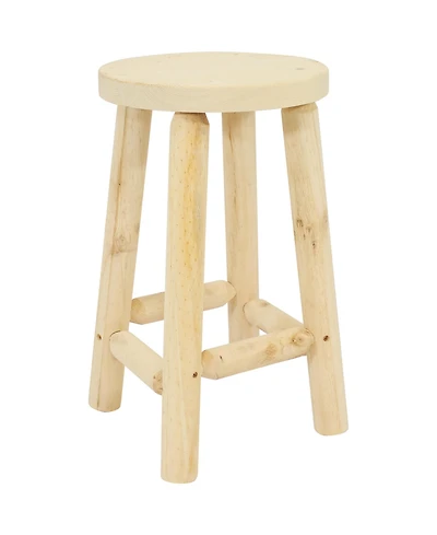 Unfinished Wood Round Top Counter-Height Stool - Fir Wood - 24"