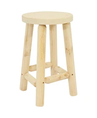 Unfinished Wood Round Top Counter-Height Stool - Fir Wood - 24"
