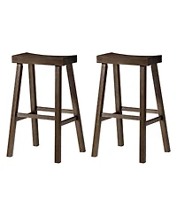 Maven Lane Vincent Wooden Rustic Aesthetic Kitchen Bar Stool, set of 2