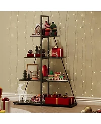 gaomon Bookcase, 4-Tier Ladder Bookshelf, A-Shaped Ladder Shelf Display