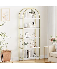 gaomon Bookshelf Tall Bookcase Arched Standing Bookshelves