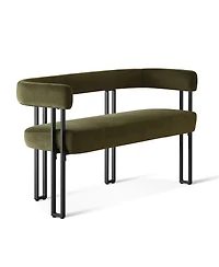 Velvet Upholstered 2-Seater Bench, Modern Loveseat Sofa for Living Room, Bedroom, or Entryway-Maison Boucle