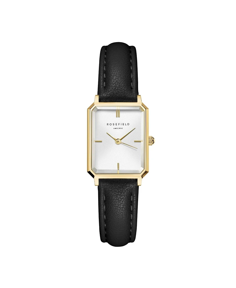 Rosefield Octagon Xs Women's Black Leather Watch 24mm