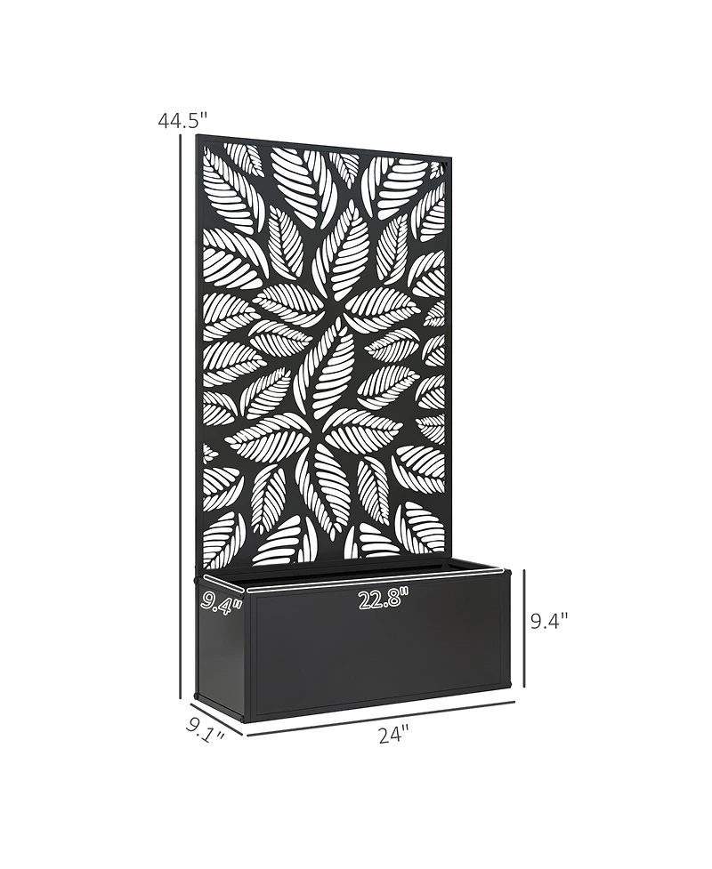 Outsunny Garden Box with Privacy Panel, Outdoor Planter Box for Garden