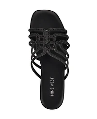 Nine West Women's Timy Embellished Strappy Flat Sandals