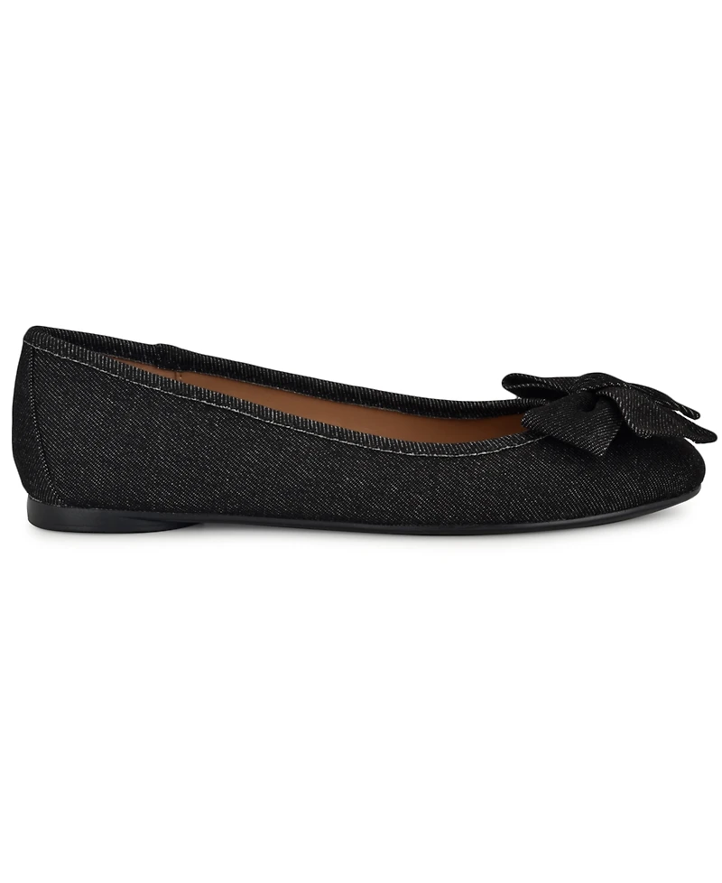 Nine West Women's Veronika Denim Bow Ballet Flats