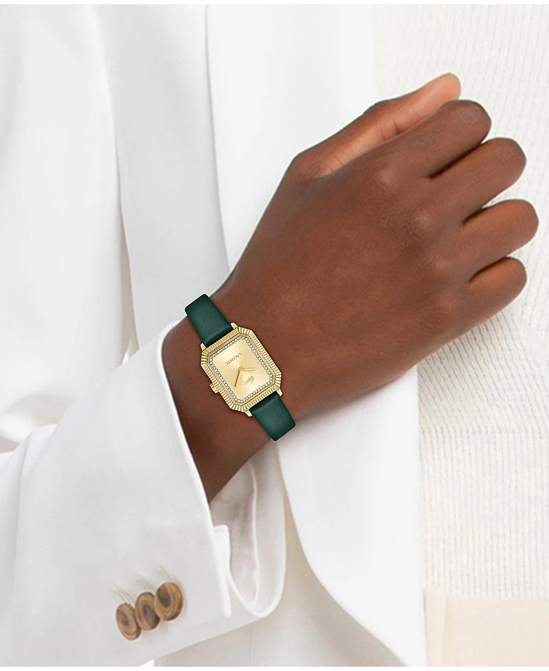 Lacoste Women's Parisienne Green Leather Strap Watch, 28.3 x 20.7mm