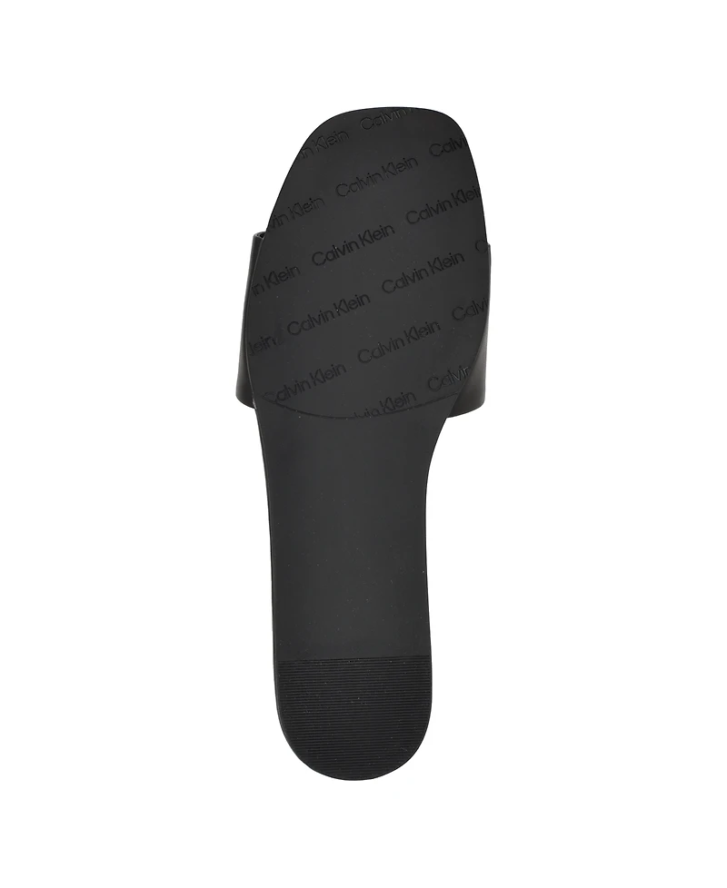 Calvin Klein Women's Yancie Logo Flat Slide Sandals