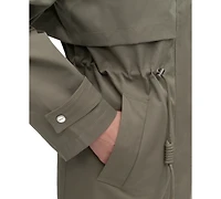 Dkny Women's Hooded Zip-Front Long Anorak Coat