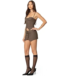 Edikted Womens Ellis Buttoned Up Corset