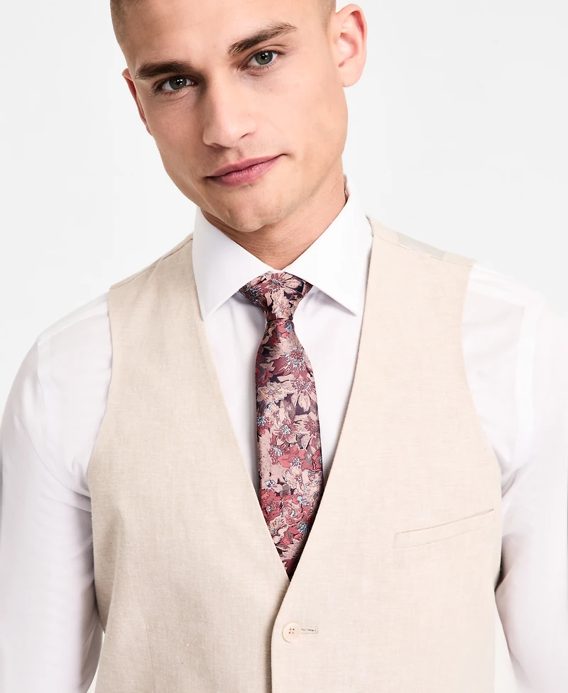 Bar Iii Men's Slim-Fit Linen Suit Vest, Exclusively at Macy's