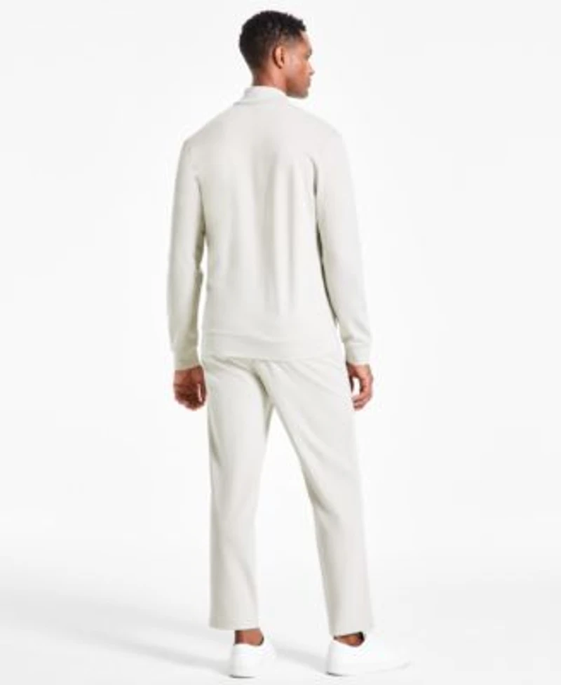 Alfani Mens Alfatech Regular Fit Compact Textured Ponte Knit Jacket Pants Exclusively At Macys