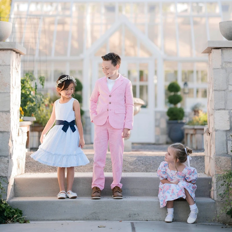 Hope & Henry Big Boys Heirloom Linen Suit Pant