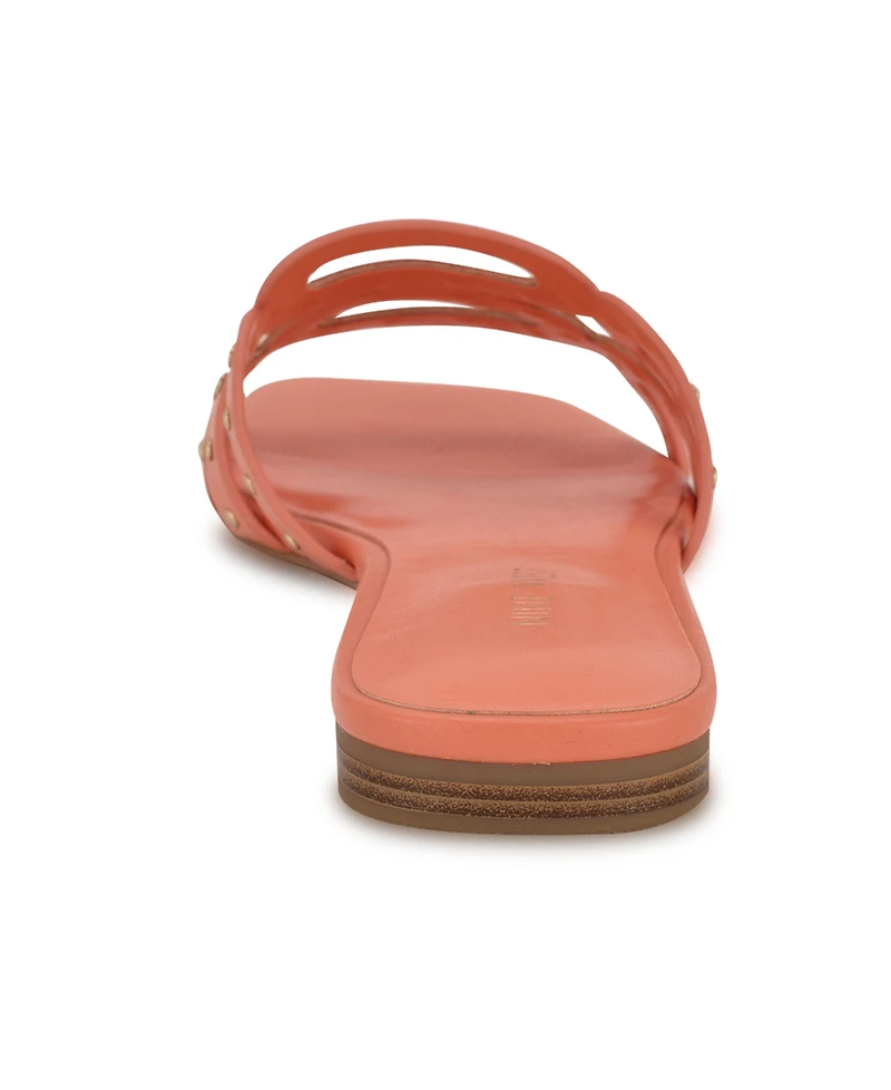 Nine West Women's Mckinna Square Toe Flat Sandals