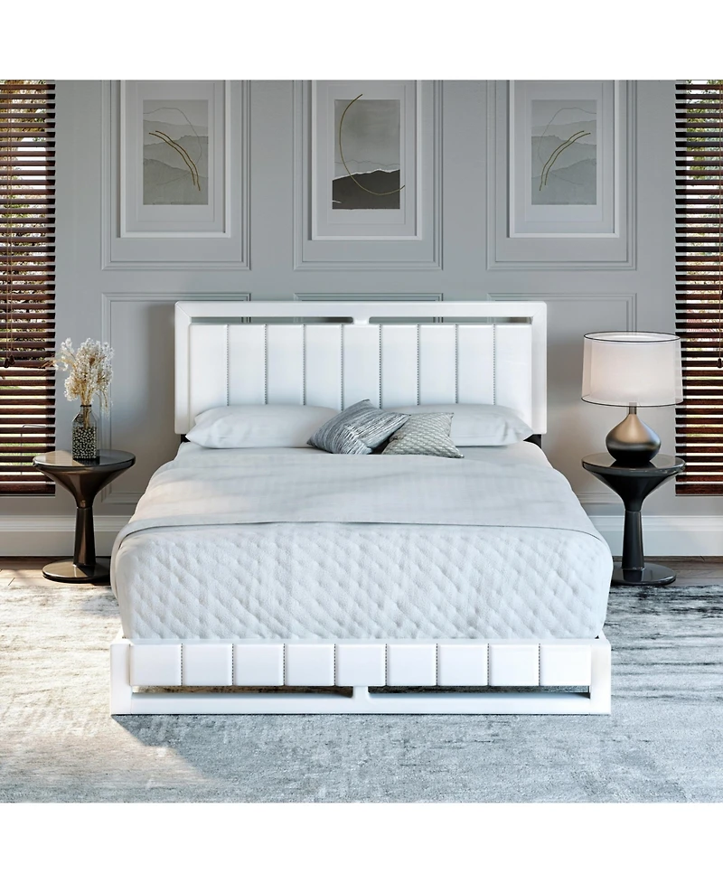 Boyd Sleep Belle Upholstered Platform Bed with Headboard, Mattress Foundation Strong 14 Wood Slat Supports, No Box Spring Required