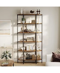 gaomon Bookshelf 6 Tier Tall Bookcase Industrial Bookshelves Oval Vintage Bookshelf