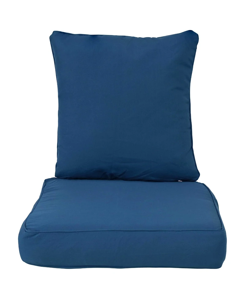 Indoor/Outdoor Olefin Replacement Deep Back and Seat Cushion Set for Patio Chair - 2pc