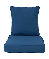 Indoor/Outdoor Olefin Replacement Deep Back and Seat Cushion Set for Patio Chair - 2pc