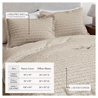 Linery & Co. 100% Cotton Reversible Waffle Weave / Percale Duvet Cover Set