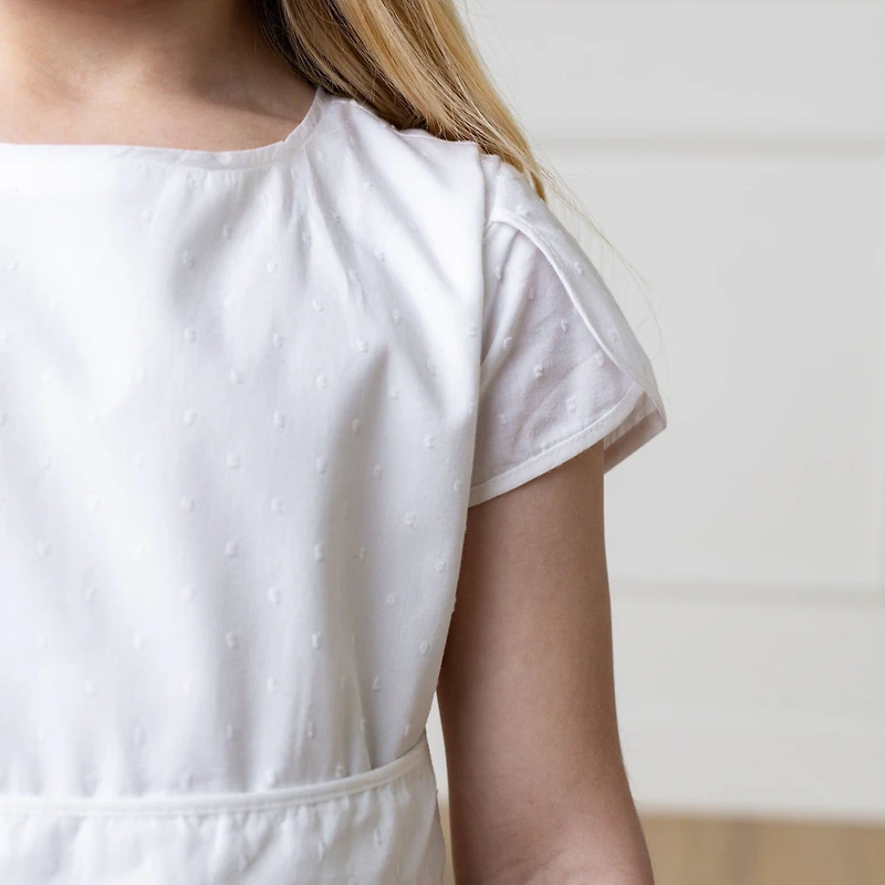 Hope & Henry Toddler Girls Heirloom Tulip Sleeve Swiss Dot Party Dress