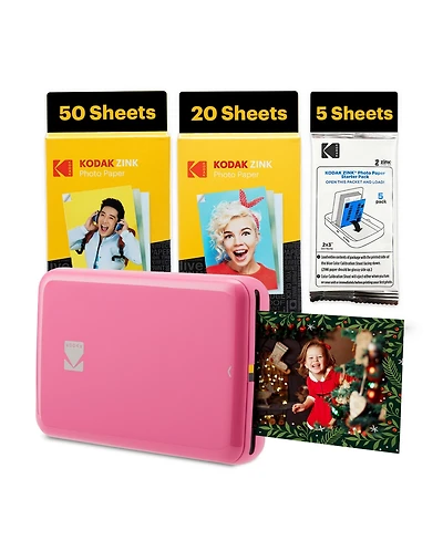 Kodak Step Mobile Instant Photo Printer 2x3", & Zink Photo Paper (75 Sheets) Bundle