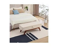 Teddy Storage Bench, Bed End Stool with Hidden Solid Wood Legs-The Pop Home