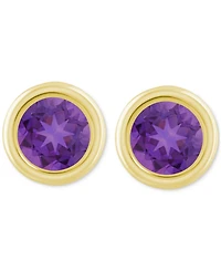 Lab-Created Opal Bezel Stud Earrings (1-1/5 ct. t.w.) 10k Gold (Also Additional Gemstones)