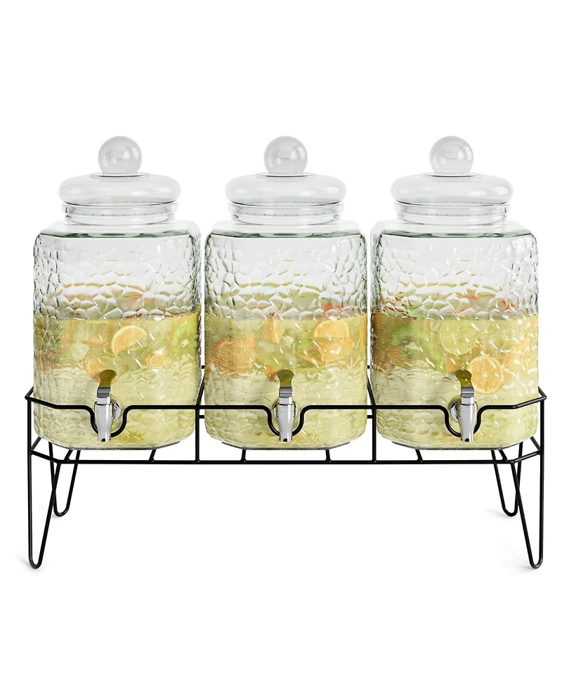 Jay Imports Hamburg Triple Dispenser with Stand, Set of 3